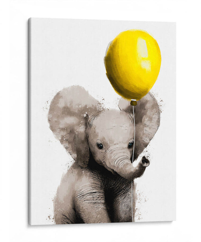 Baby Elephant Balloon - Hue Art | Cuadro decorativo de Canvas Lab
