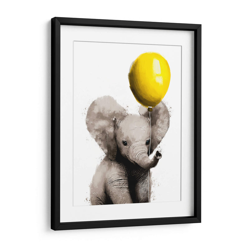 Baby Elephant Balloon - Hue Art | Cuadro decorativo de Canvas Lab