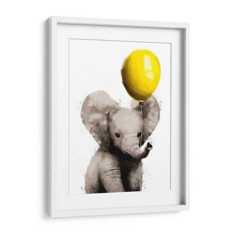 Baby Elephant Balloon - Hue Art | Cuadro decorativo de Canvas Lab