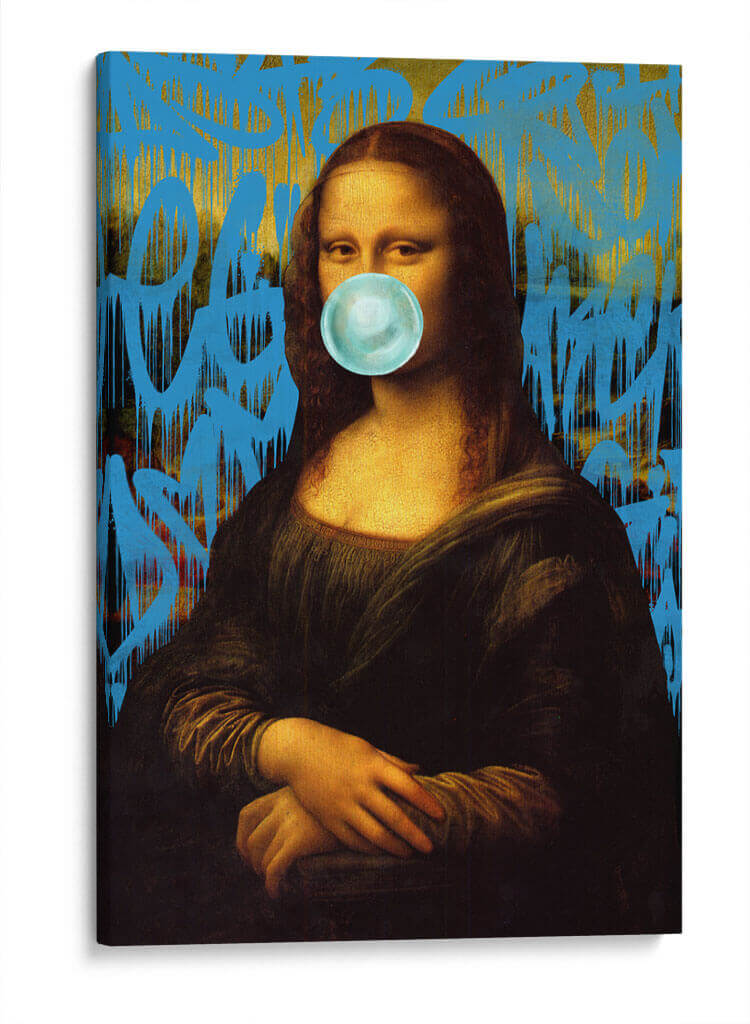 Mona Lisa Graffiti Azul - Fake Classics | Cuadro decorativo de Canvas Lab