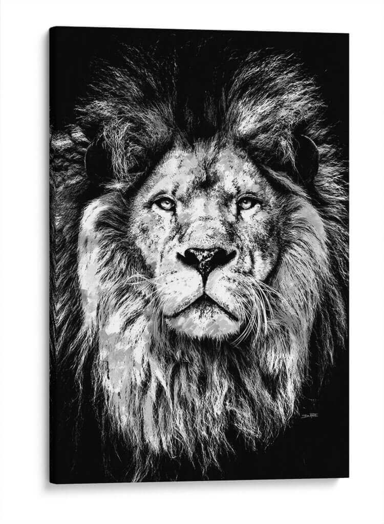 León a Pincelazos BnW - Hue Art | Cuadro decorativo de Canvas Lab