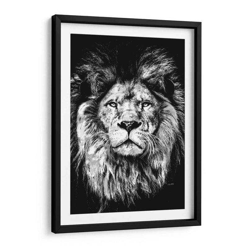 León a Pincelazos BnW - Hue Art | Cuadro decorativo de Canvas Lab