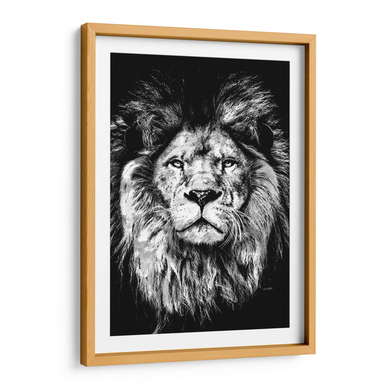 León a Pincelazos BnW - Hue Art | Cuadro decorativo de Canvas Lab