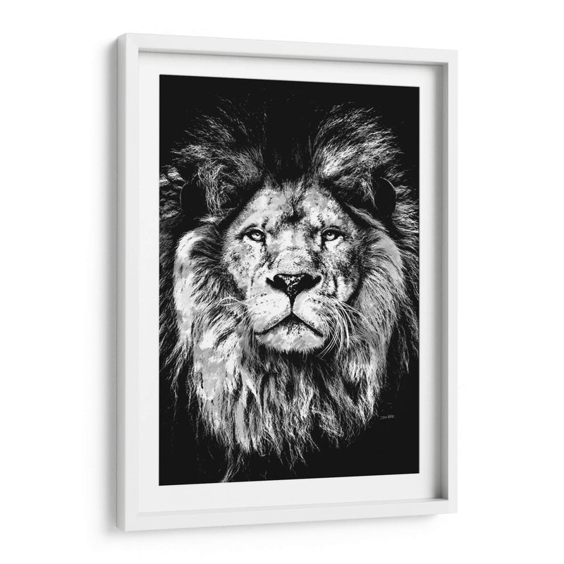 León a Pincelazos BnW - Hue Art | Cuadro decorativo de Canvas Lab