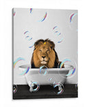 Lion Bath Color - Animals Daily | Cuadro decorativo de Canvas Lab
