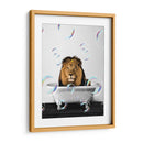 Lion Bath Color - Animals Daily | Cuadro decorativo de Canvas Lab