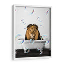 Lion Bath Color - Animals Daily | Cuadro decorativo de Canvas Lab