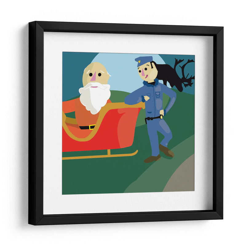 Santa y el policía - Eduardo Hernández | Cuadro decorativo de Canvas Lab