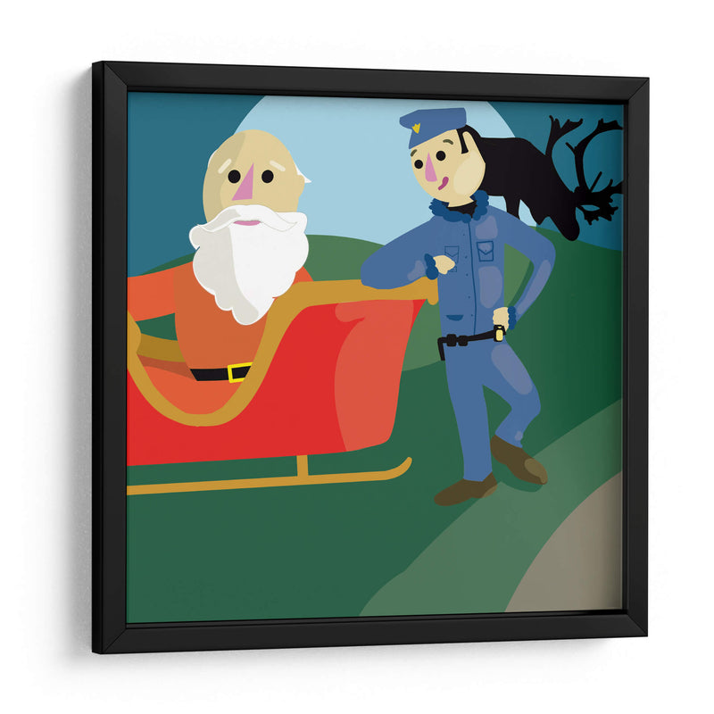 Santa y el policía - Eduardo Hernández | Cuadro decorativo de Canvas Lab