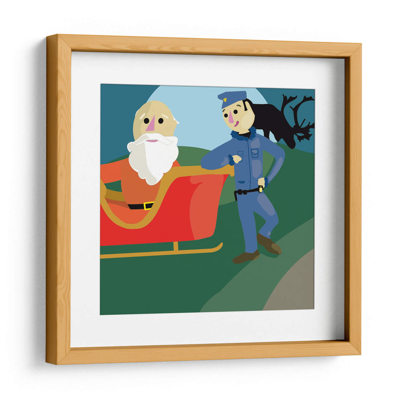 Santa y el policía - Eduardo Hernández | Cuadro decorativo de Canvas Lab