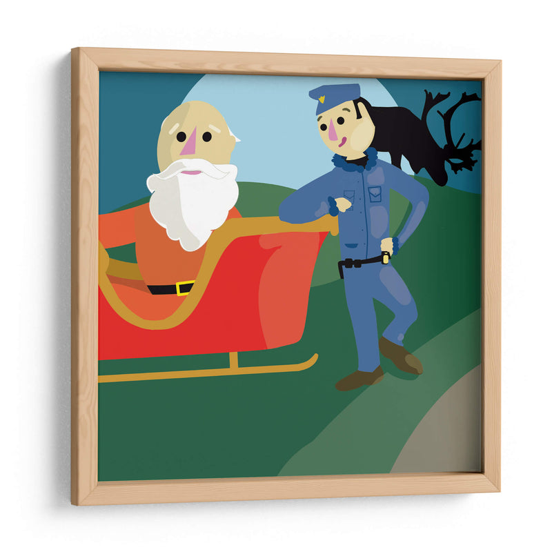 Santa y el policía - Eduardo Hernández | Cuadro decorativo de Canvas Lab