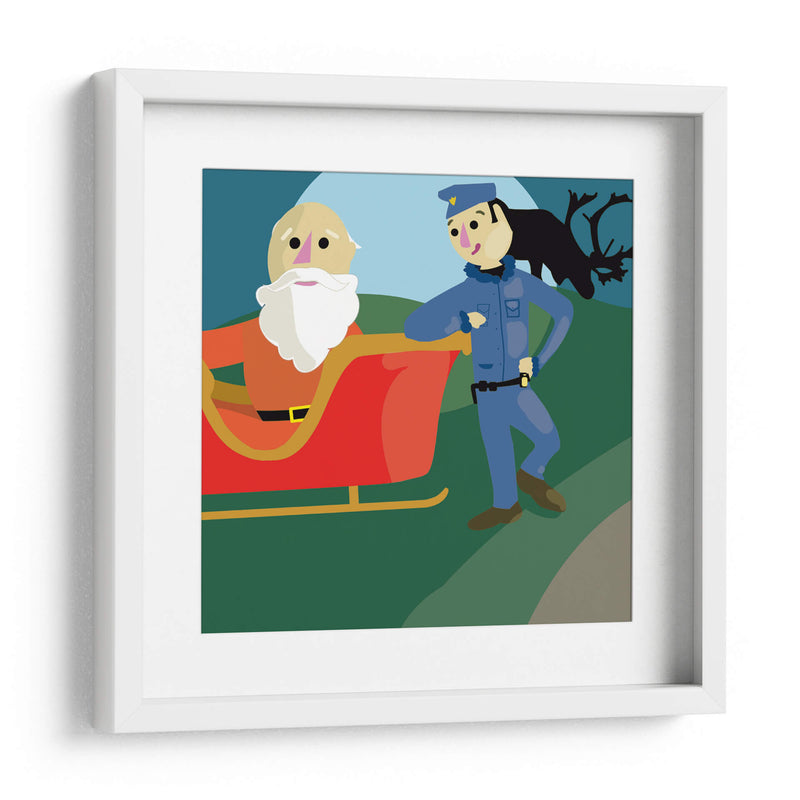 Santa y el policía - Eduardo Hernández | Cuadro decorativo de Canvas Lab