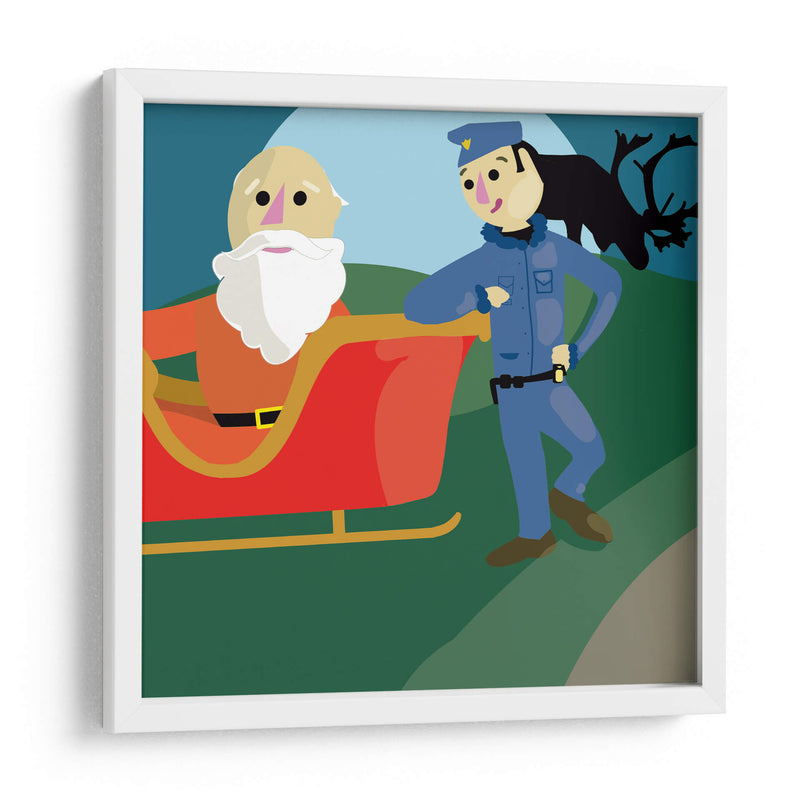 Santa y el policía - Eduardo Hernández | Cuadro decorativo de Canvas Lab