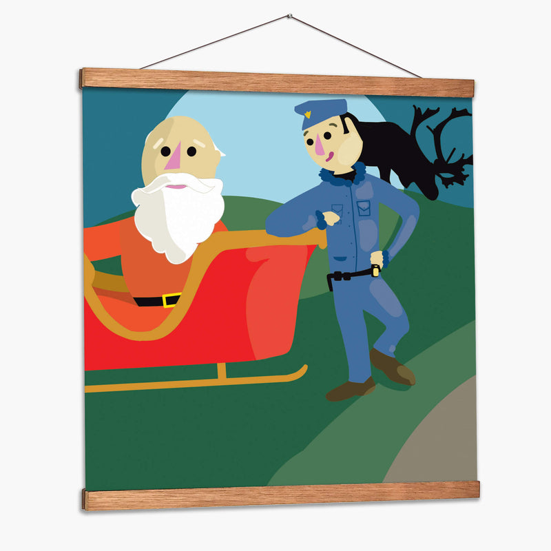 Santa y el policía - Eduardo Hernández | Cuadro decorativo de Canvas Lab