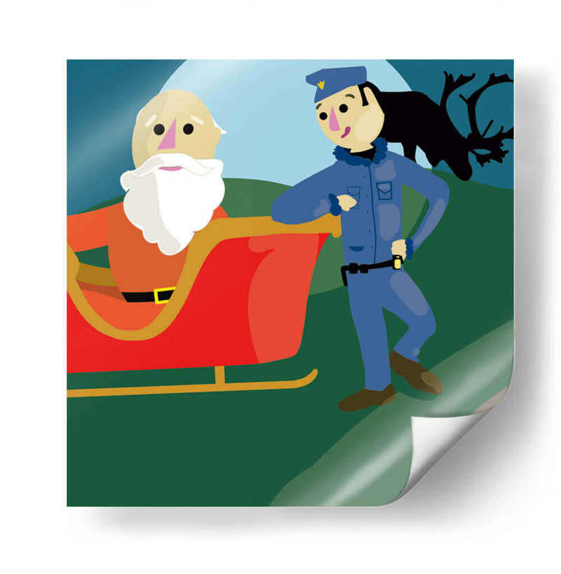 Santa y el policía - Eduardo Hernández | Cuadro decorativo de Canvas Lab