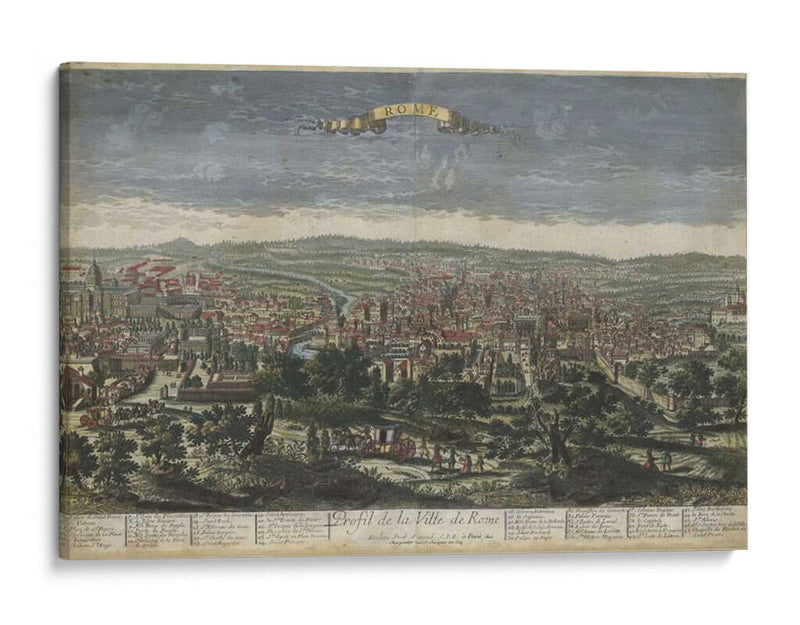 Vista De Pájaros De Roma - Williamsburg | Cuadro decorativo de Canvas Lab