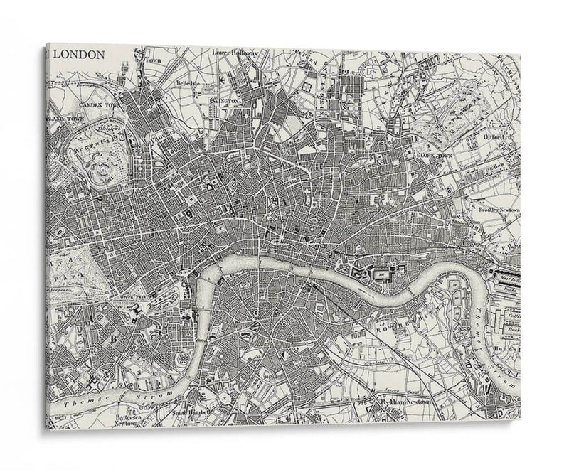 Mapa Personalizado B Y W De Londres - Vision Studio | Cuadro decorativo de Canvas Lab