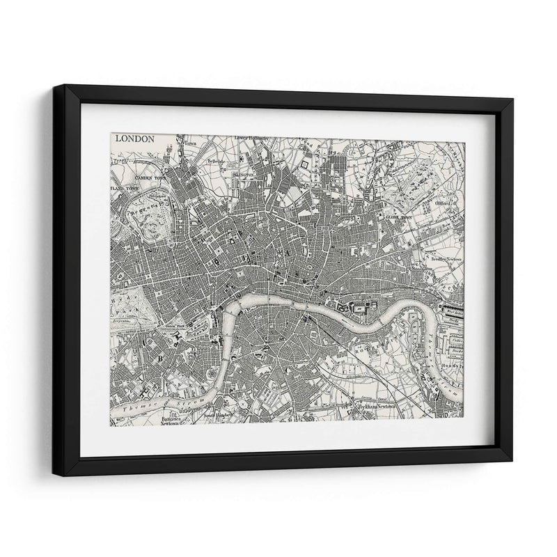 Mapa Personalizado B Y W De Londres - Vision Studio | Cuadro decorativo de Canvas Lab