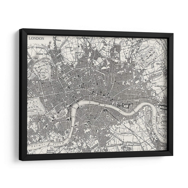 Mapa Personalizado B Y W De Londres - Vision Studio | Cuadro decorativo de Canvas Lab