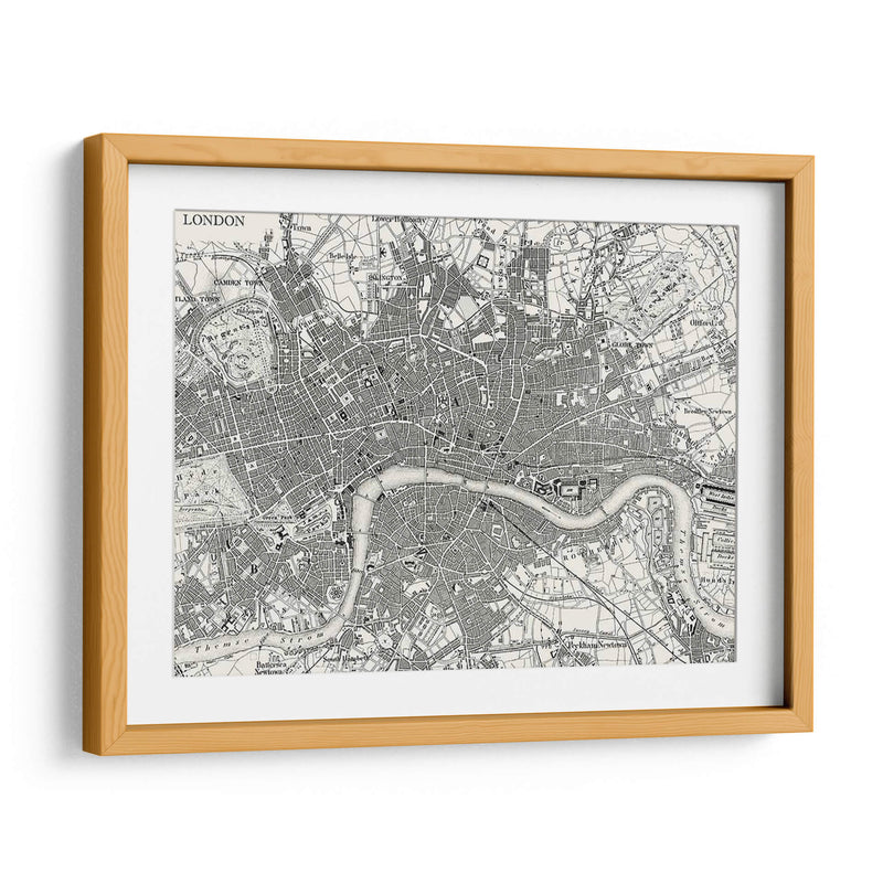 Mapa Personalizado B Y W De Londres - Vision Studio | Cuadro decorativo de Canvas Lab