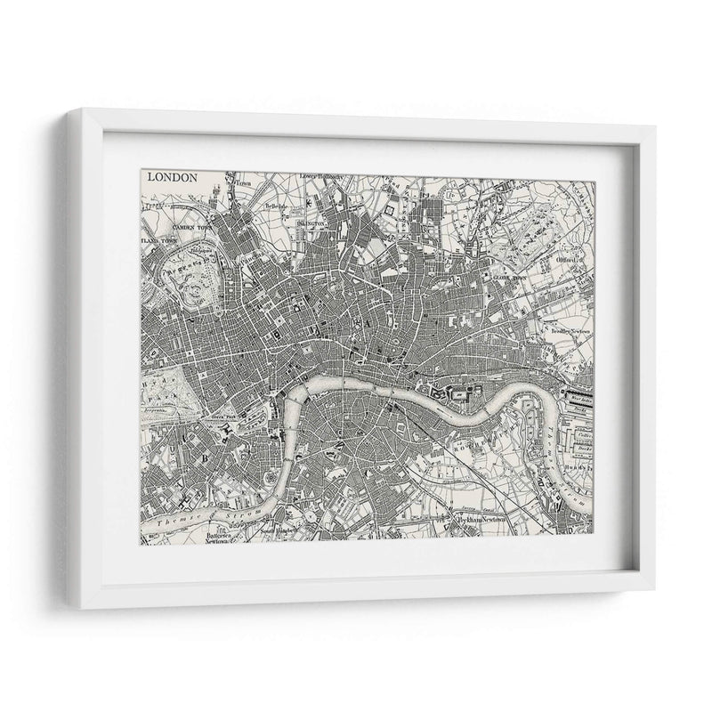 Mapa Personalizado B Y W De Londres - Vision Studio | Cuadro decorativo de Canvas Lab