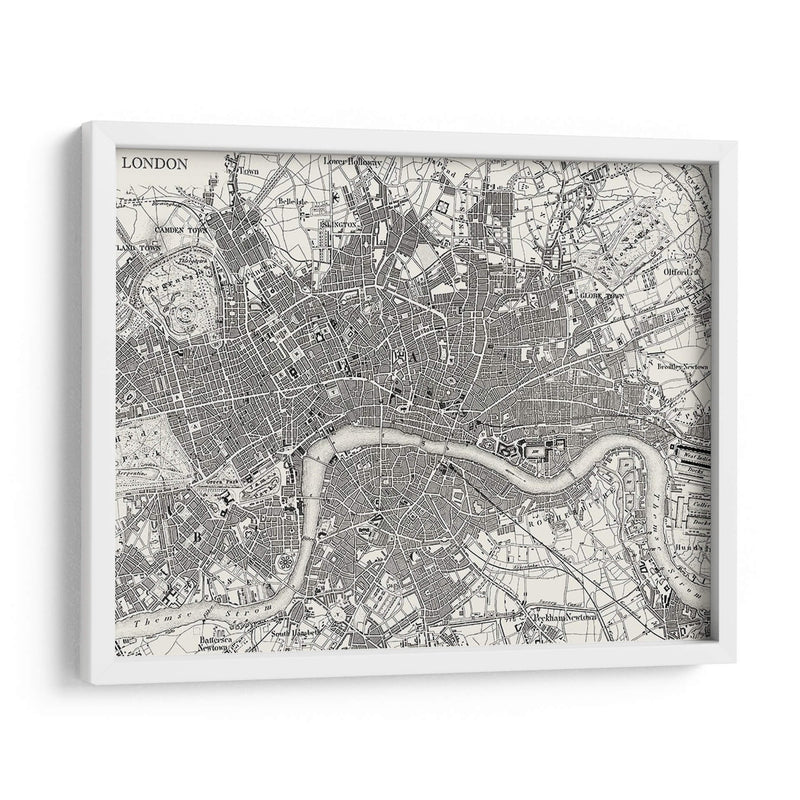 Mapa Personalizado B Y W De Londres - Vision Studio | Cuadro decorativo de Canvas Lab