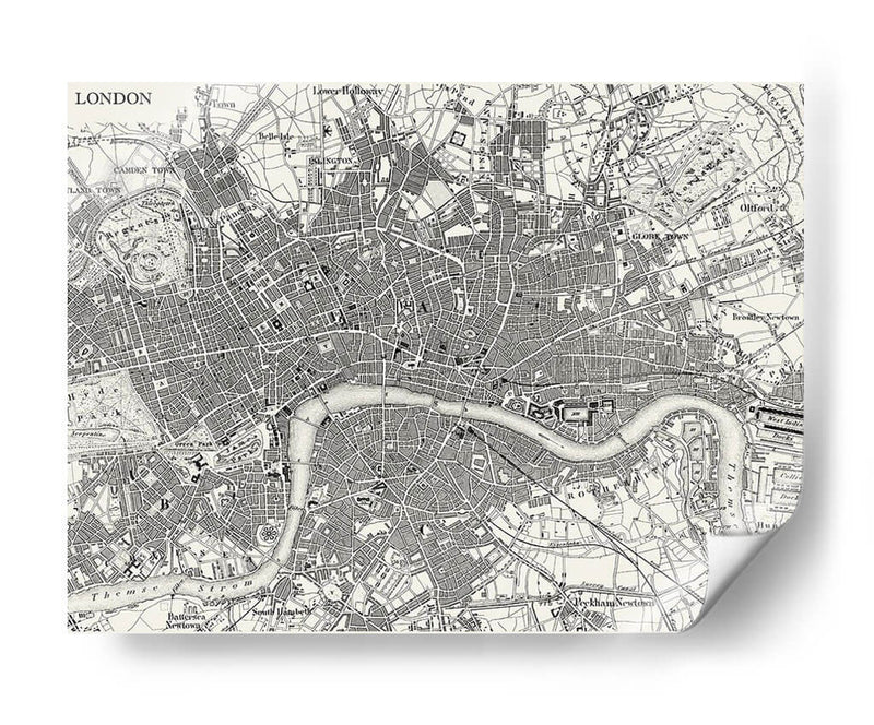 Mapa Personalizado B Y W De Londres - Vision Studio | Cuadro decorativo de Canvas Lab