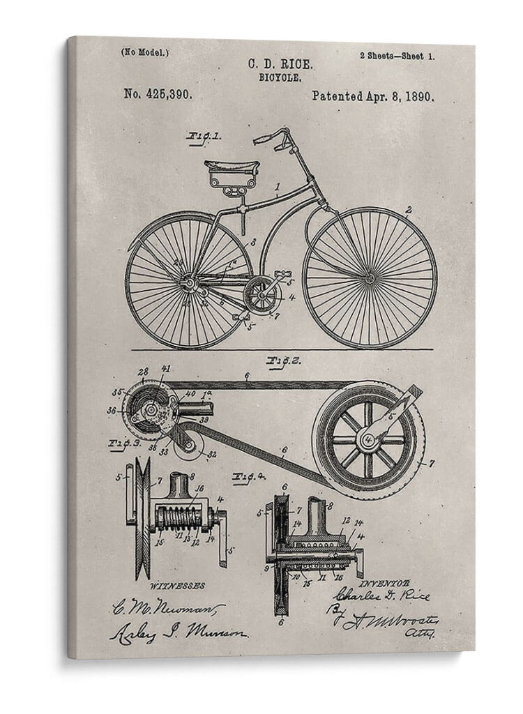 Patente - Bicicleta - Alicia Ludwig | Cuadro decorativo de Canvas Lab