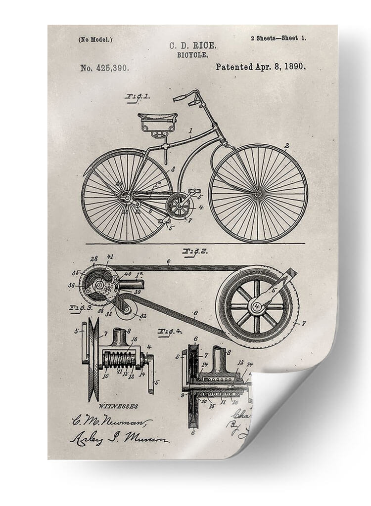 Patente - Bicicleta - Alicia Ludwig | Cuadro decorativo de Canvas Lab