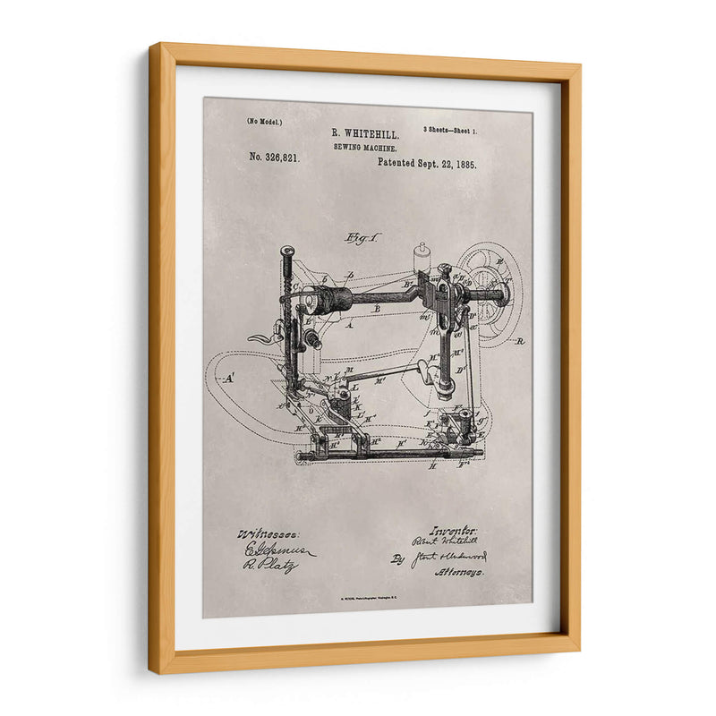 Patente - Máquina De Coser - Alicia Ludwig | Cuadro decorativo de Canvas Lab