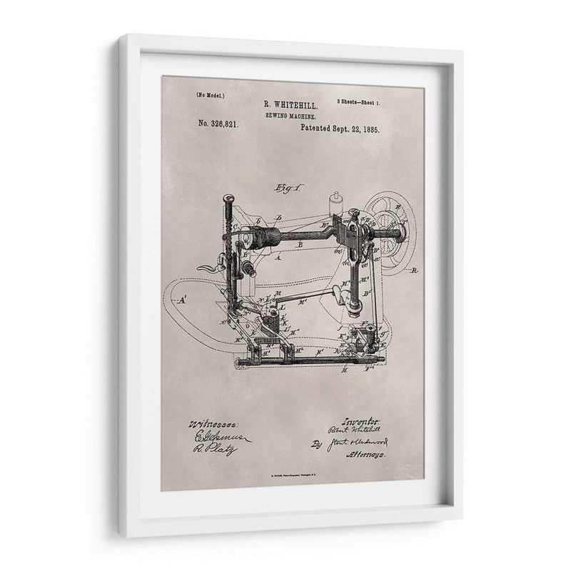 Patente - Máquina De Coser - Alicia Ludwig | Cuadro decorativo de Canvas Lab