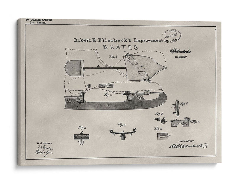Patente - Patín - Alicia Ludwig | Cuadro decorativo de Canvas Lab