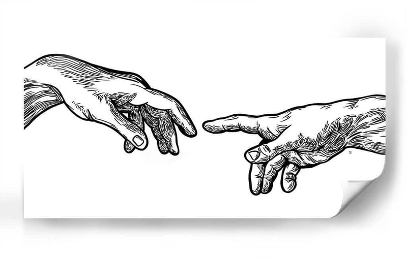 Creación de Adán  - Line Art | Cuadro decorativo de Canvas Lab