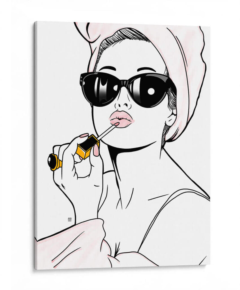 Audrey Hepburn Lipstick - Line Art | Cuadro decorativo de Canvas Lab