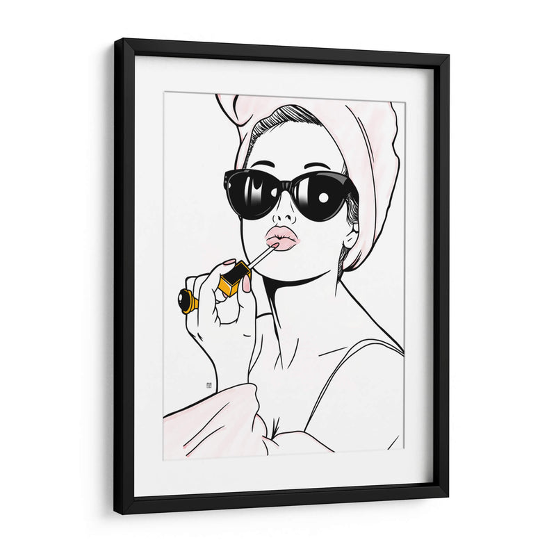 Audrey Hepburn Lipstick - Line Art | Cuadro decorativo de Canvas Lab