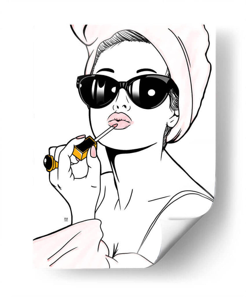 Audrey Hepburn Lipstick - Line Art | Cuadro decorativo de Canvas Lab