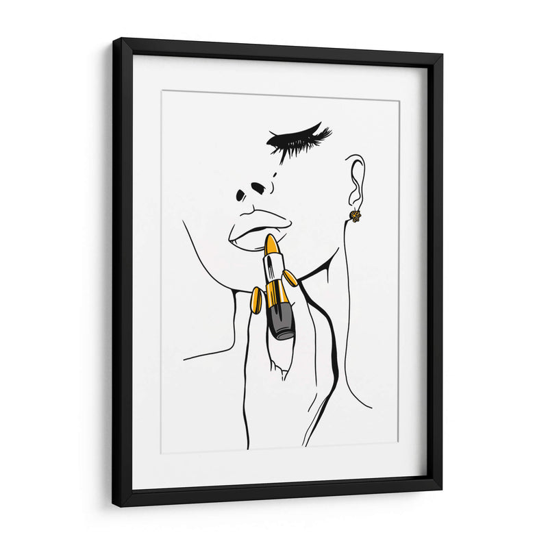 Golden Lipstick - Line Art | Cuadro decorativo de Canvas Lab