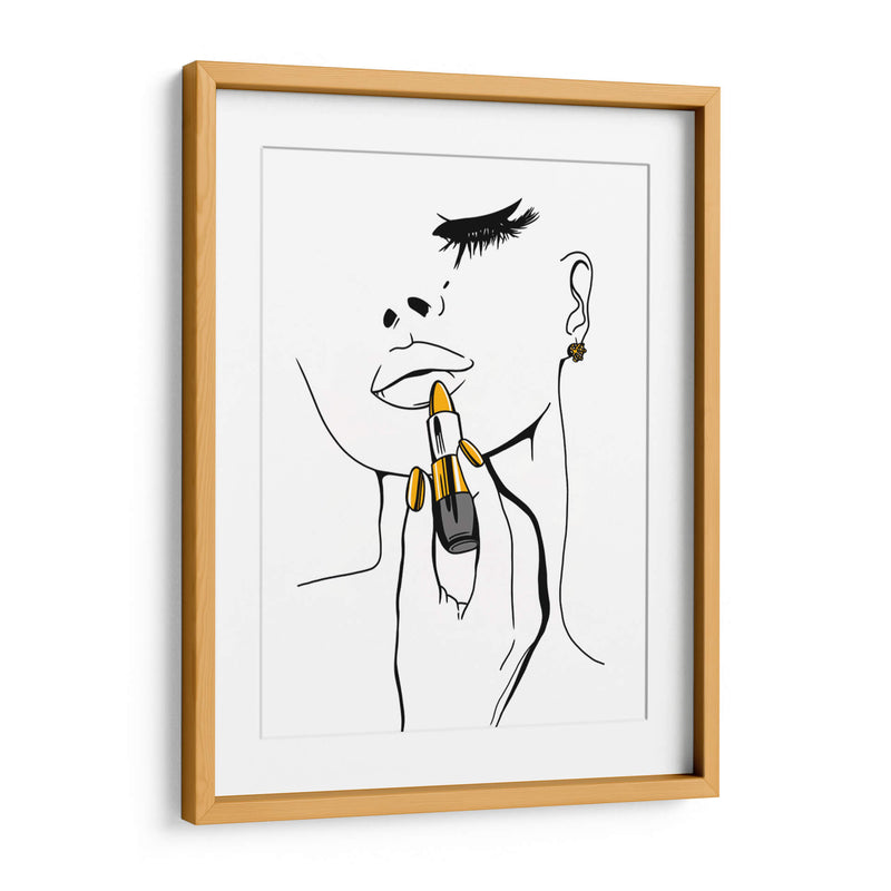Golden Lipstick - Line Art | Cuadro decorativo de Canvas Lab