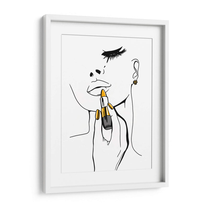Golden Lipstick - Line Art | Cuadro decorativo de Canvas Lab