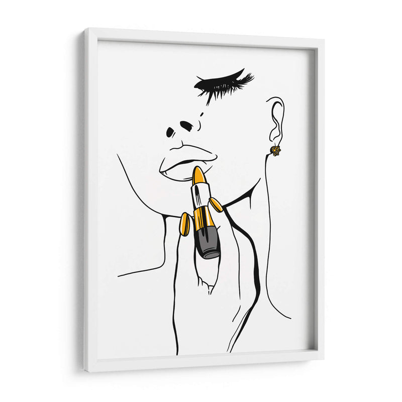 Golden Lipstick - Line Art | Cuadro decorativo de Canvas Lab