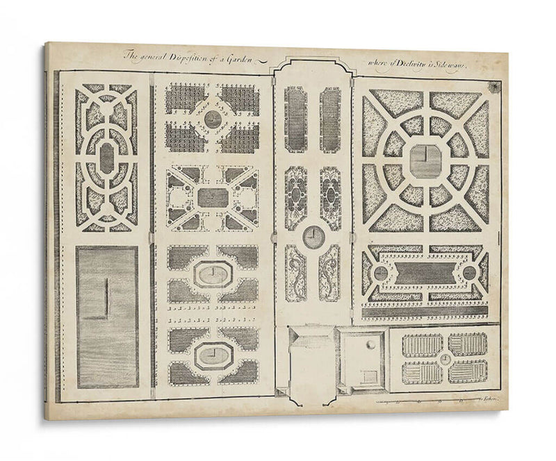 Diseño De Jardín Antiguo Ii - DeZallier d Argenville | Cuadro decorativo de Canvas Lab