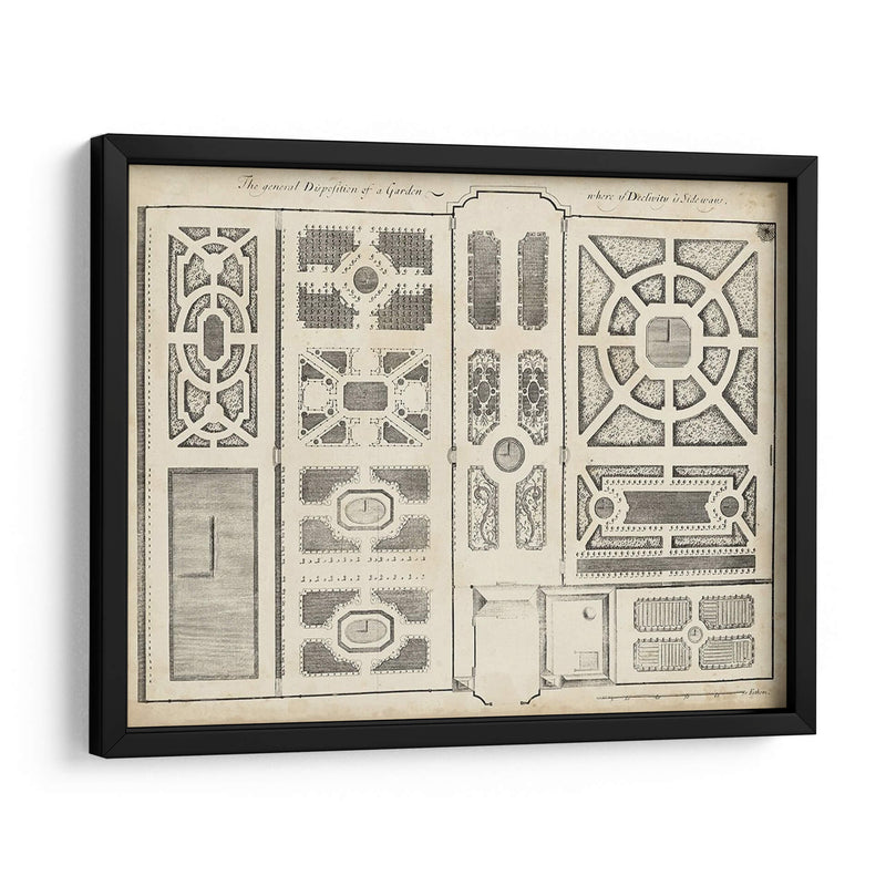 Diseño De Jardín Antiguo Ii - DeZallier d Argenville | Cuadro decorativo de Canvas Lab