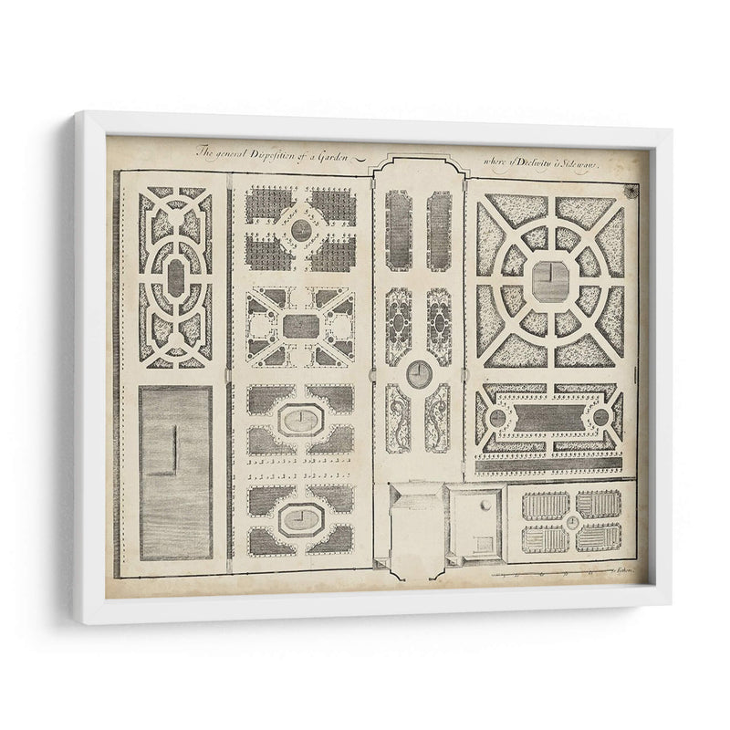 Diseño De Jardín Antiguo Ii - DeZallier d Argenville | Cuadro decorativo de Canvas Lab