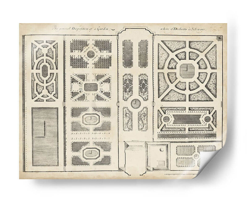 Diseño De Jardín Antiguo Ii - DeZallier d Argenville | Cuadro decorativo de Canvas Lab