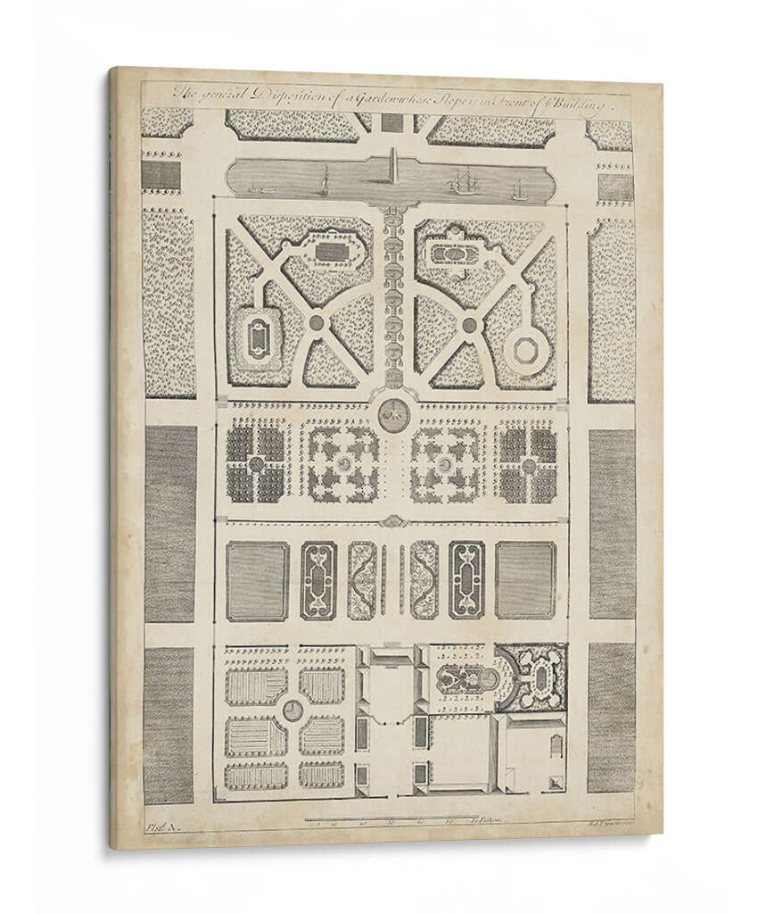 Diseño De Jardín Antiguo Iii - DeZallier d Argenville | Cuadro decorativo de Canvas Lab