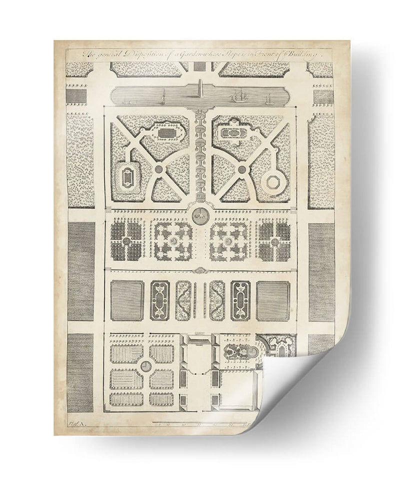 Diseño De Jardín Antiguo Iii - DeZallier d Argenville | Cuadro decorativo de Canvas Lab