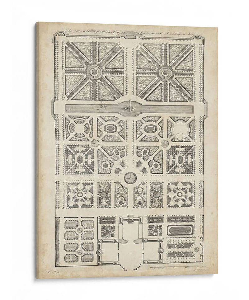 Diseño De Jardín Antiguo Iv - DeZallier d Argenville | Cuadro decorativo de Canvas Lab