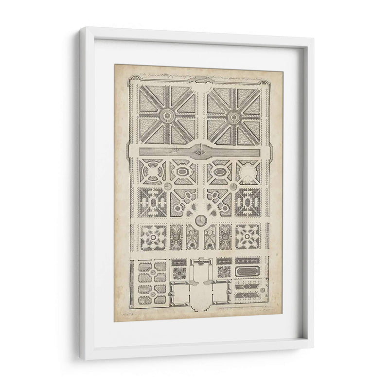 Diseño De Jardín Antiguo Iv - DeZallier d Argenville | Cuadro decorativo de Canvas Lab