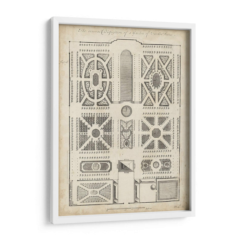 Diseño De Jardín Antiguo Vi - DeZallier d Argenville | Cuadro decorativo de Canvas Lab