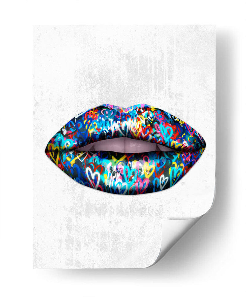 Graffiti Lips - Fake Classics | Cuadro decorativo de Canvas Lab